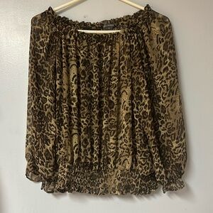 Sheer leopard blouse size small